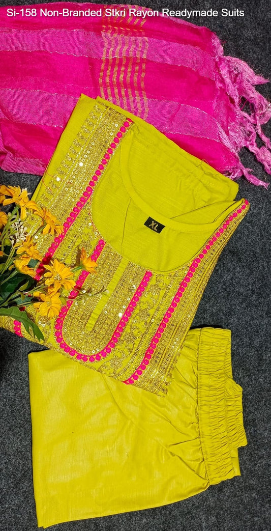 Si-158 Non-Branded Stkri Rayon Readymade Suits