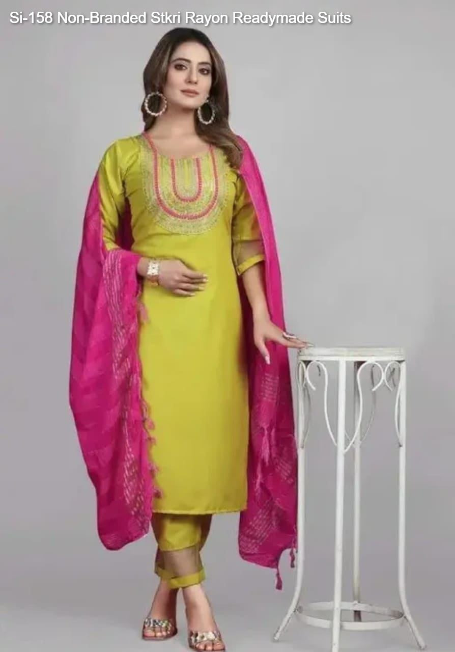 Si-158 Non-Branded Stkri Rayon Readymade Suits