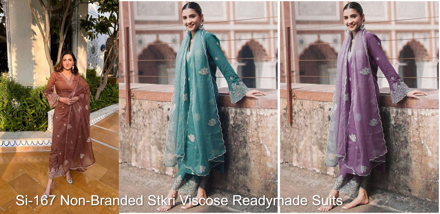 Si-167 Non-Branded Stkri Viscose Readymade Suits