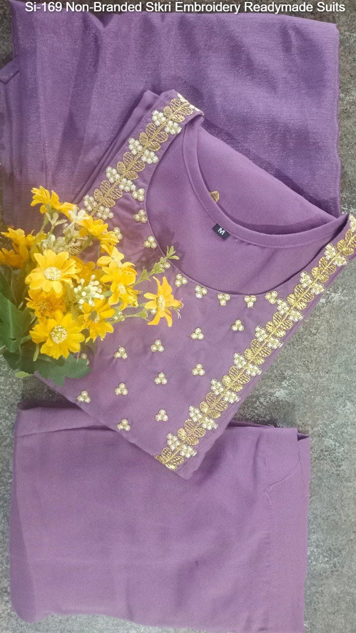 Si-169 Non-Branded Stkri Embroidery Readymade Suits