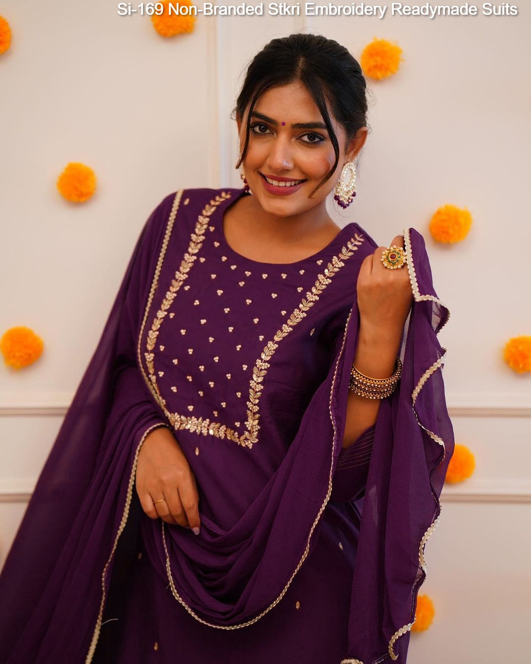 Si-169 Non-Branded Stkri Embroidery Readymade Suits