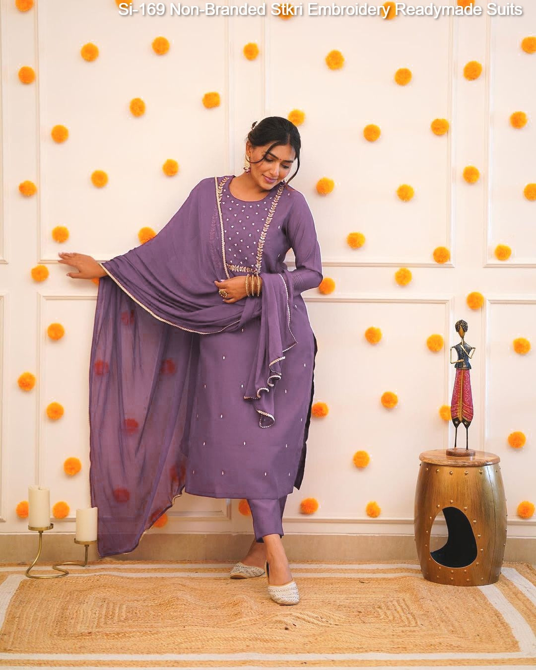 Si-169 Non-Branded Stkri Embroidery Readymade Suits