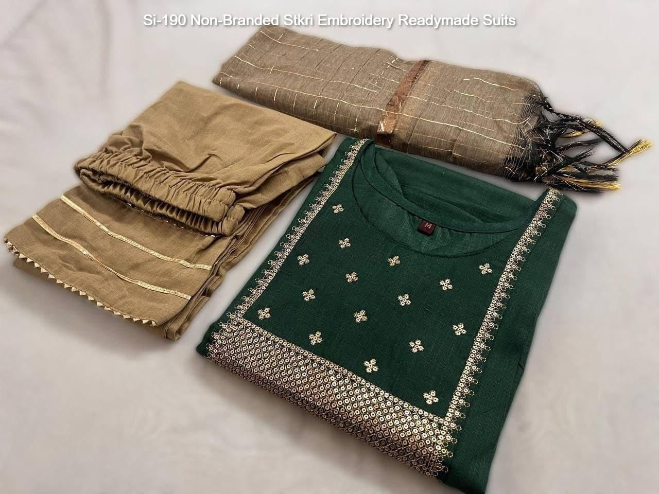 Si-190 Non-Branded Stkri Embroidery Readymade Suits