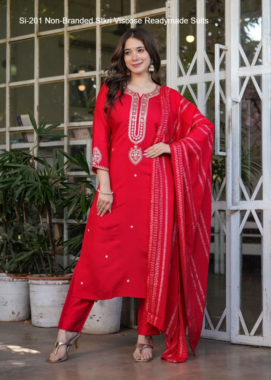 Si-201 Non-Branded Stkri Viscose Readymade Suits