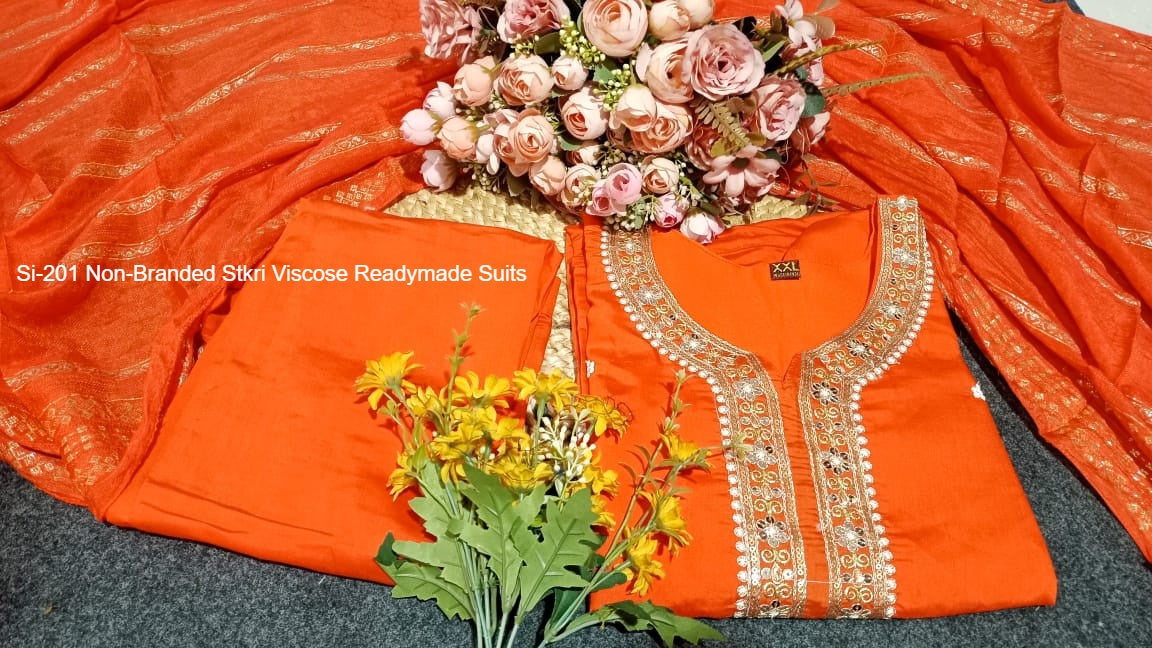 Si-201 Non-Branded Stkri Viscose Readymade Suits