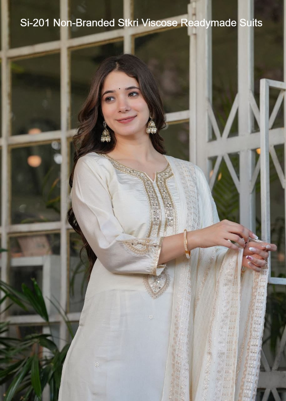 Si-201 Non-Branded Stkri Viscose Readymade Suits