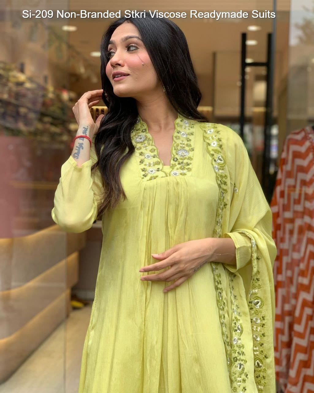 Si-209 Non-Branded Stkri Viscose Readymade Suits