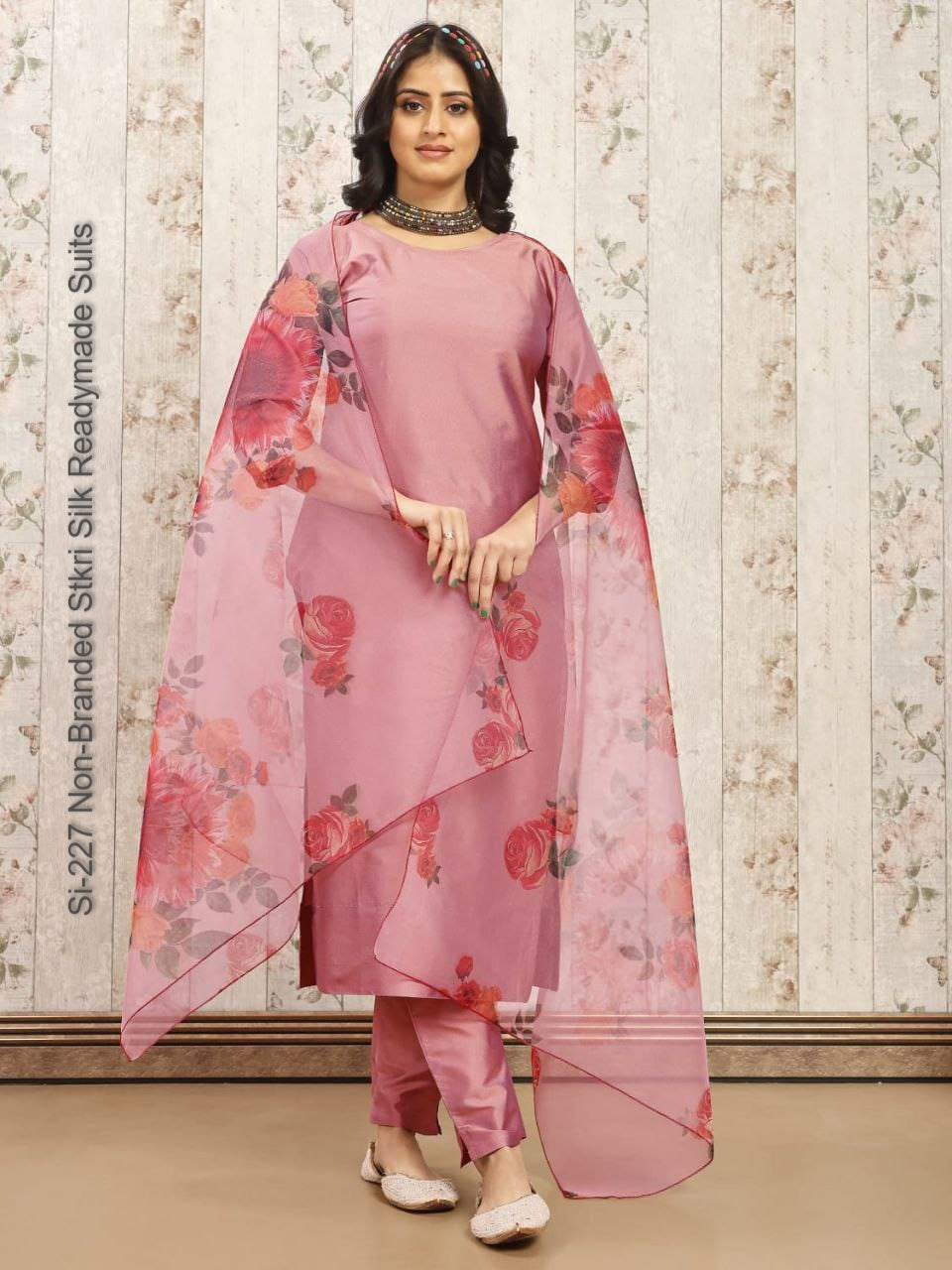 Si-227 Non-Branded Stkri Silk Readymade Suits