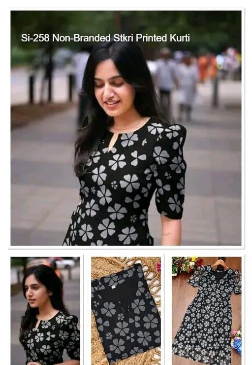 Si-258 Non-Branded Stkri Printed Kurti