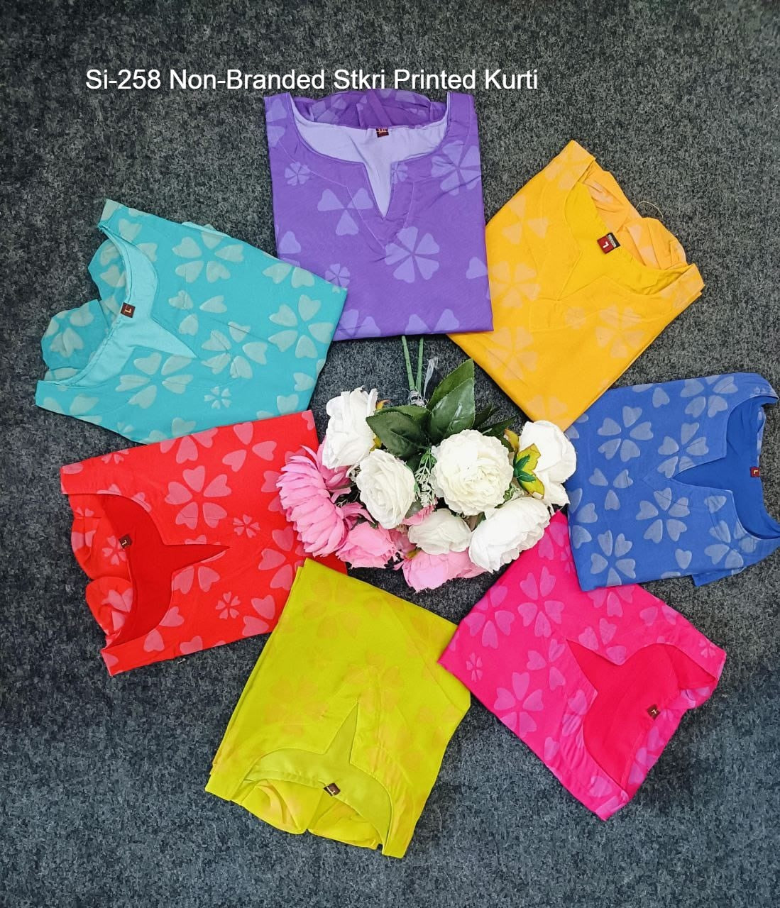 Si-258 Non-Branded Stkri Printed Kurti