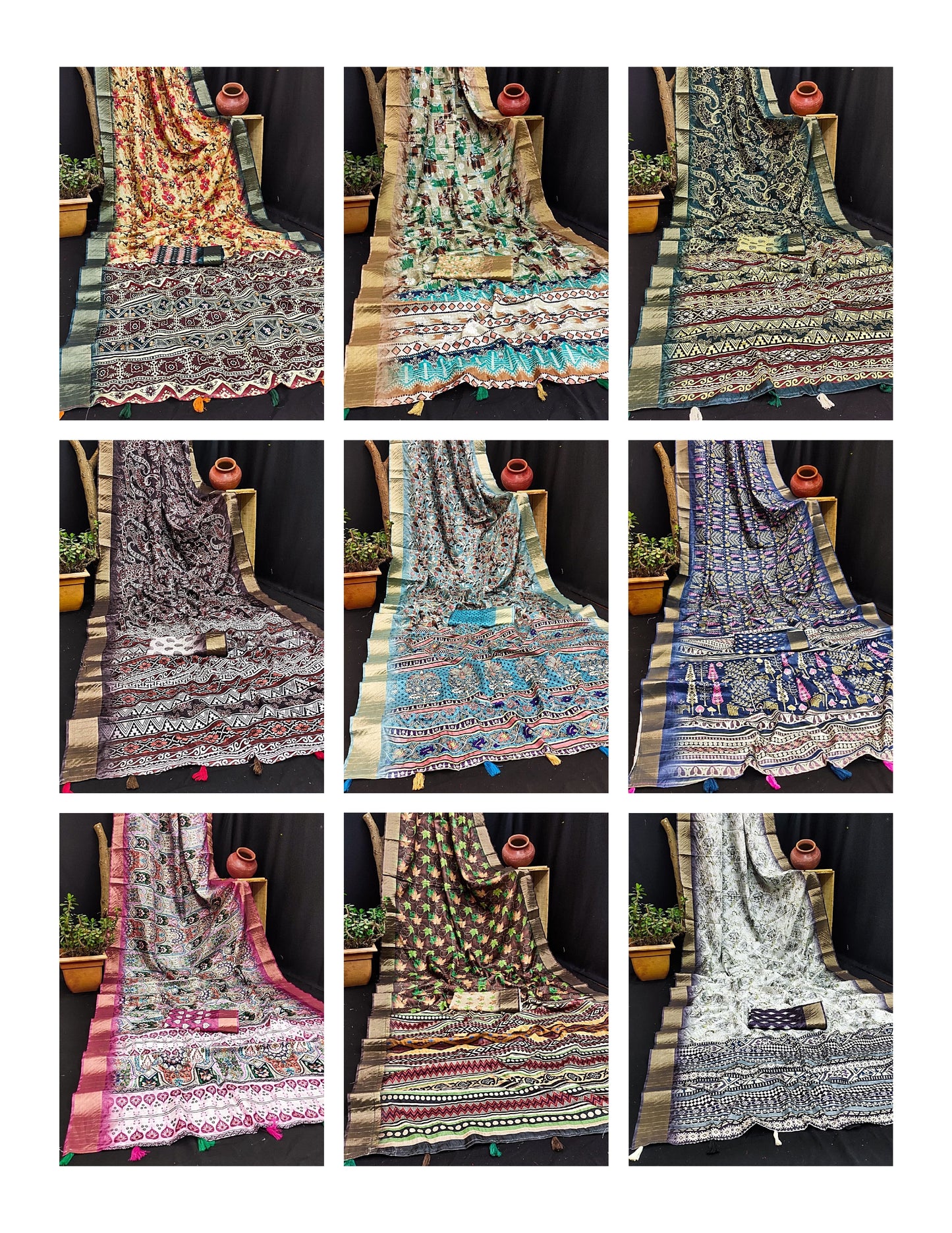 Siddhi Colours Non-Branded Stmah Handloom Silk Sarees