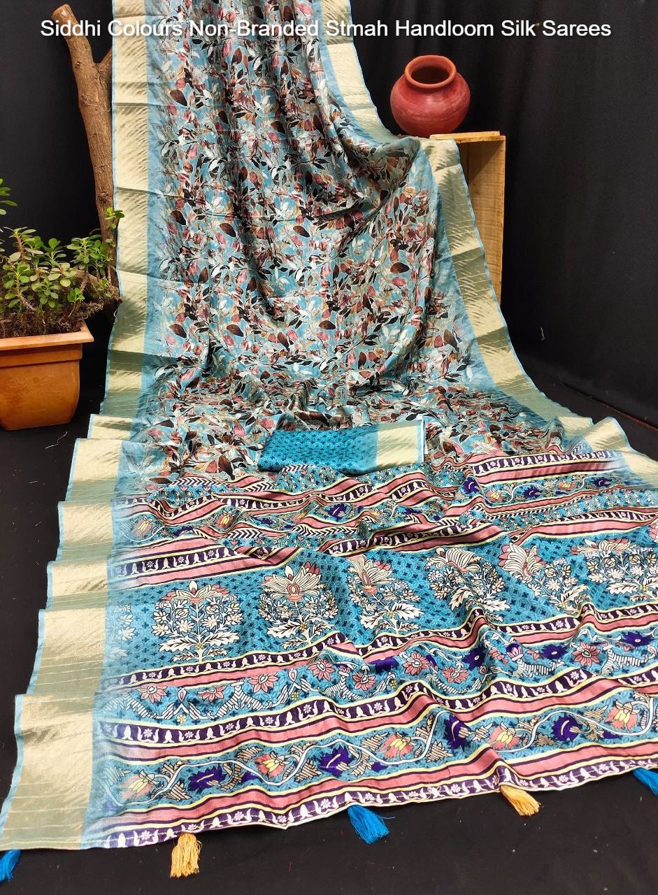 Siddhi Colours Non-Branded Stmah Handloom Silk Sarees