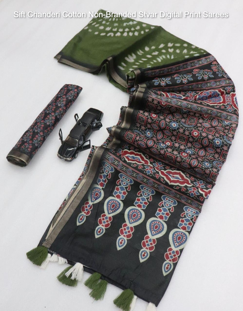 Sift Chanderi Cotton Non-Branded Stvar Digital Print Sarees