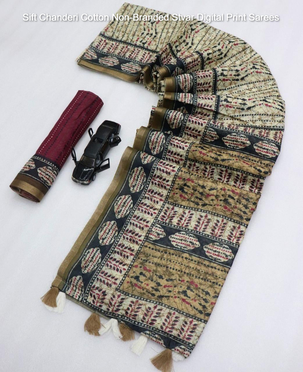 Sift Chanderi Cotton Non-Branded Stvar Digital Print Sarees