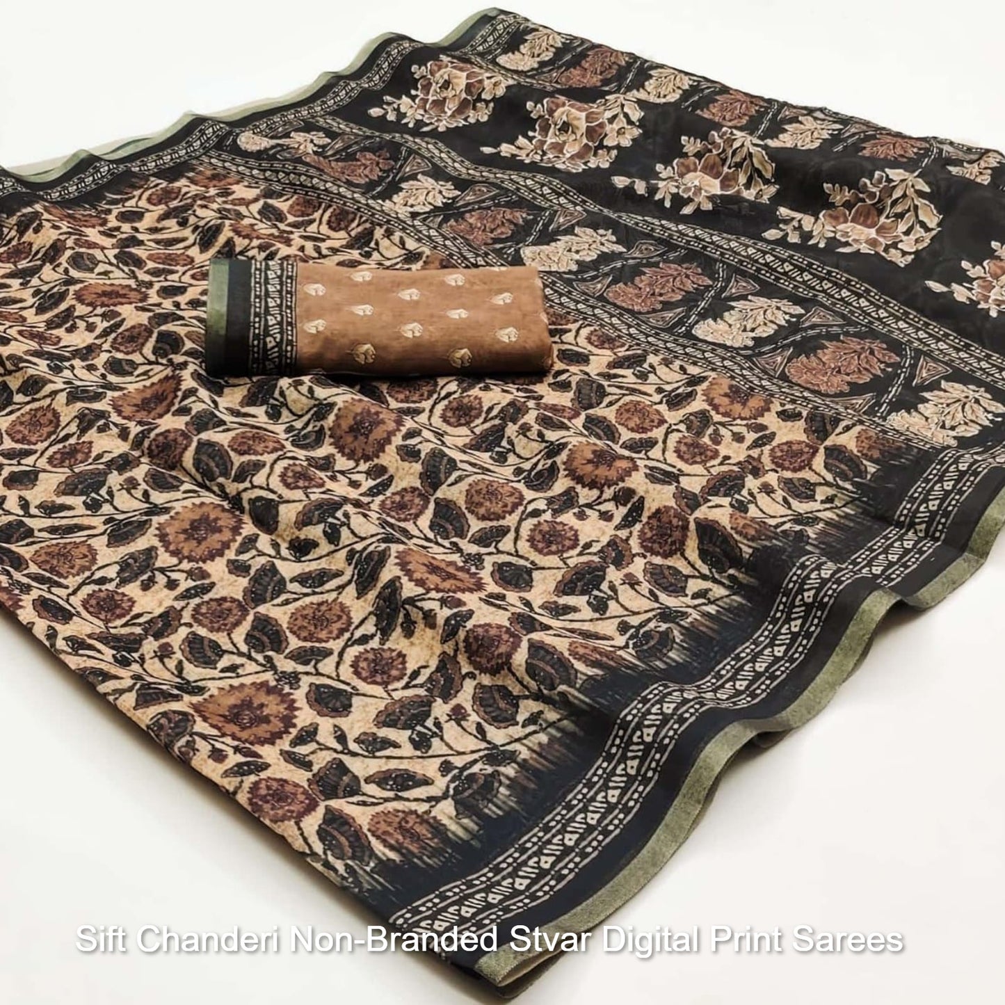 Sift Chanderi Non-Branded Stvar Digital Print Sarees