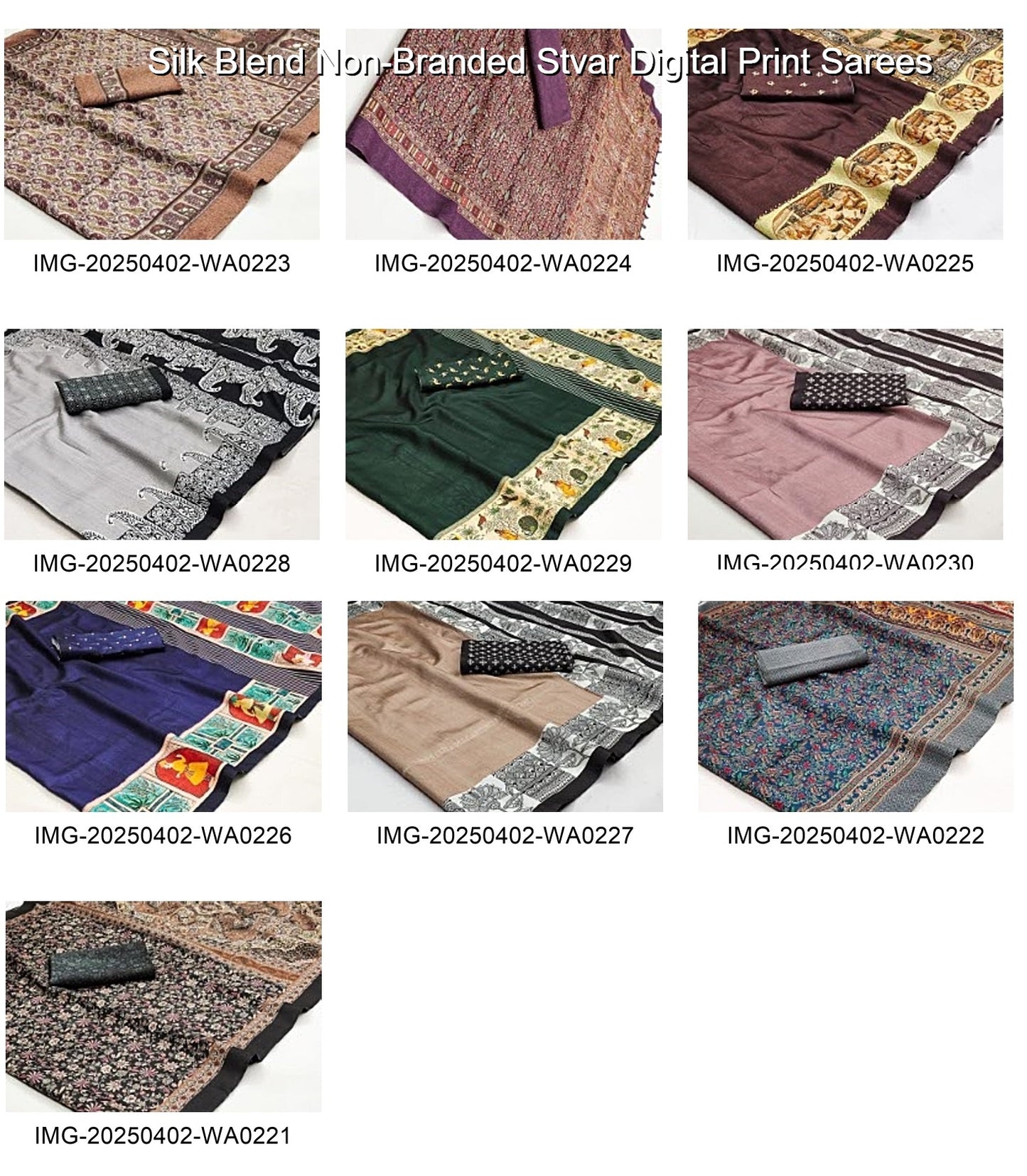 Silk Blend Non-Branded Stvar Digital Print Sarees