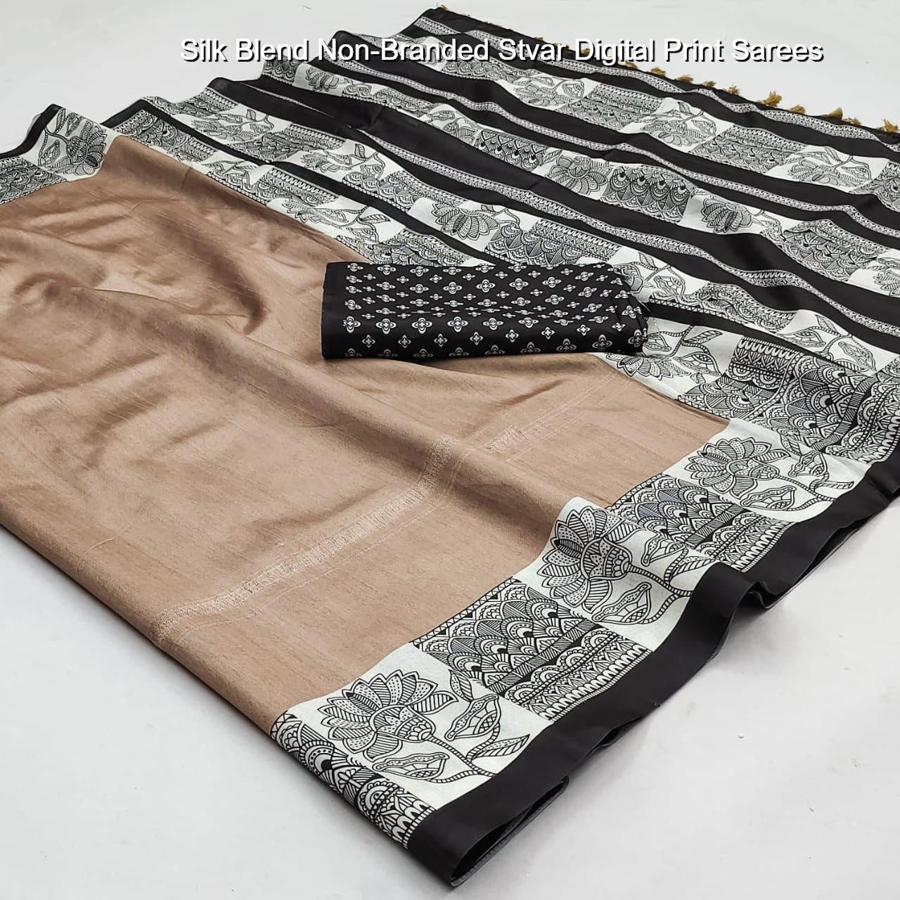 Silk Blend Non-Branded Stvar Digital Print Sarees