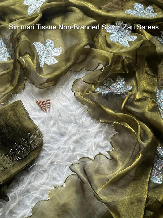 Simmari Tissue Non-Branded Stsvm Zari Sarees