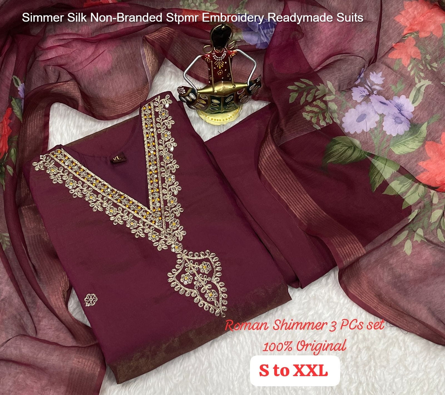 Simmer Silk Non-Branded Stpmr Embroidery Readymade Suits
