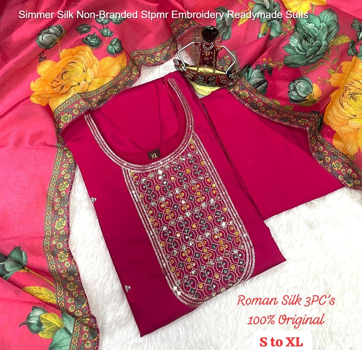 Simmer Silk Non-Branded Stpmr Embroidery Readymade Suits