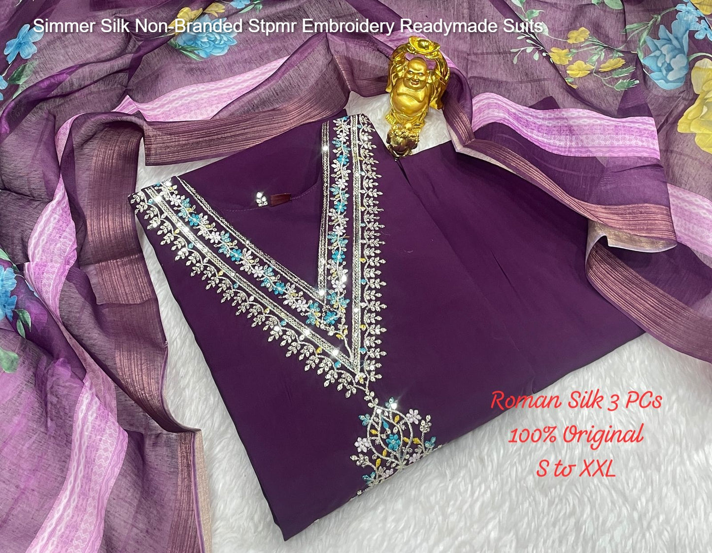 Simmer Silk Non-Branded Stpmr Embroidery Readymade Suits