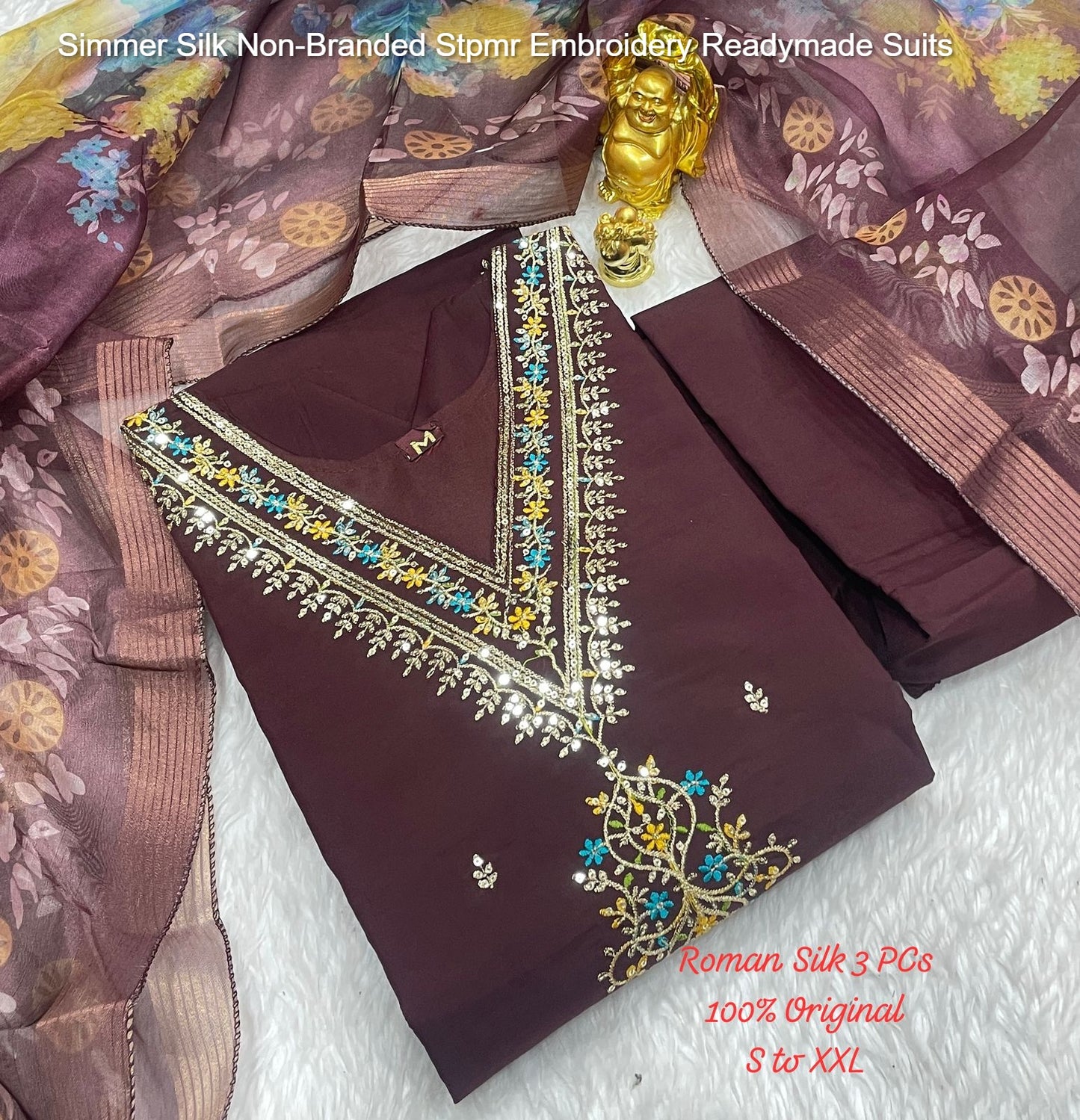 Simmer Silk Non-Branded Stpmr Embroidery Readymade Suits