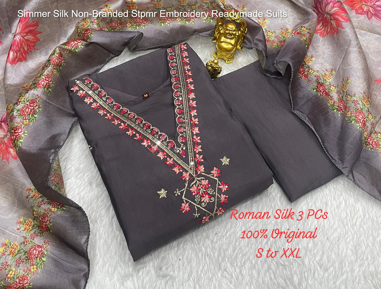 Simmer Silk Non-Branded Stpmr Embroidery Readymade Suits