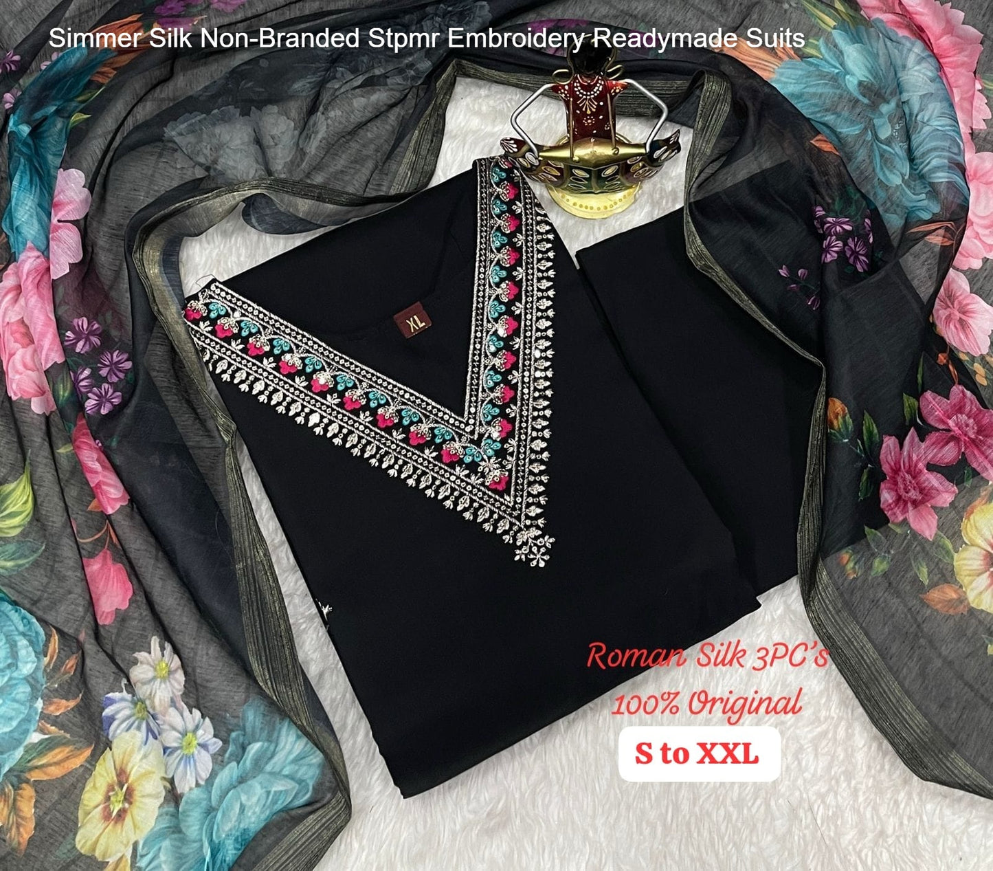 Simmer Silk Non-Branded Stpmr Embroidery Readymade Suits