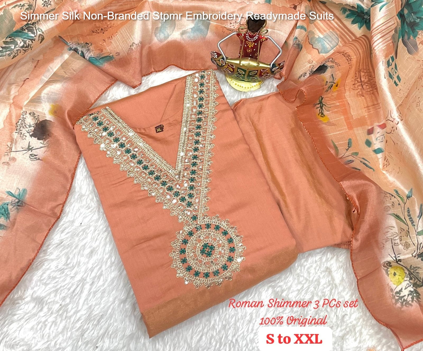 Simmer Silk Non-Branded Stpmr Embroidery Readymade Suits
