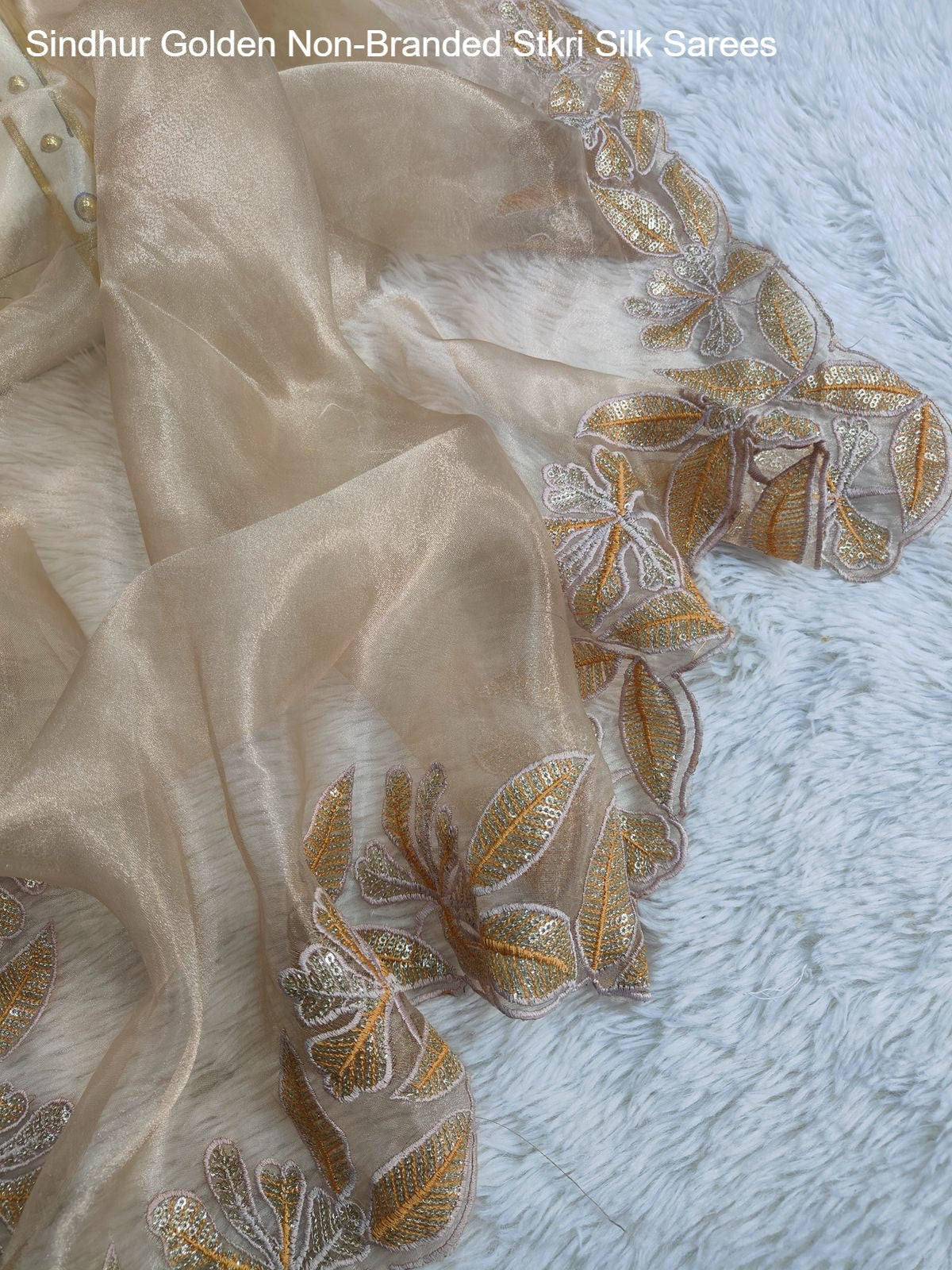 Sindhur Golden Non-Branded Stkri Silk Sarees