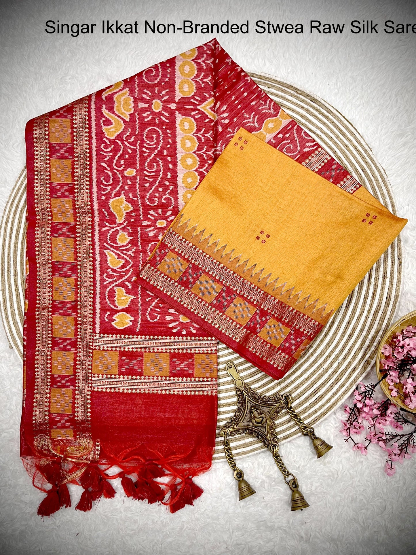 Singar Ikkat Non-Branded Stwea Raw Silk Sarees