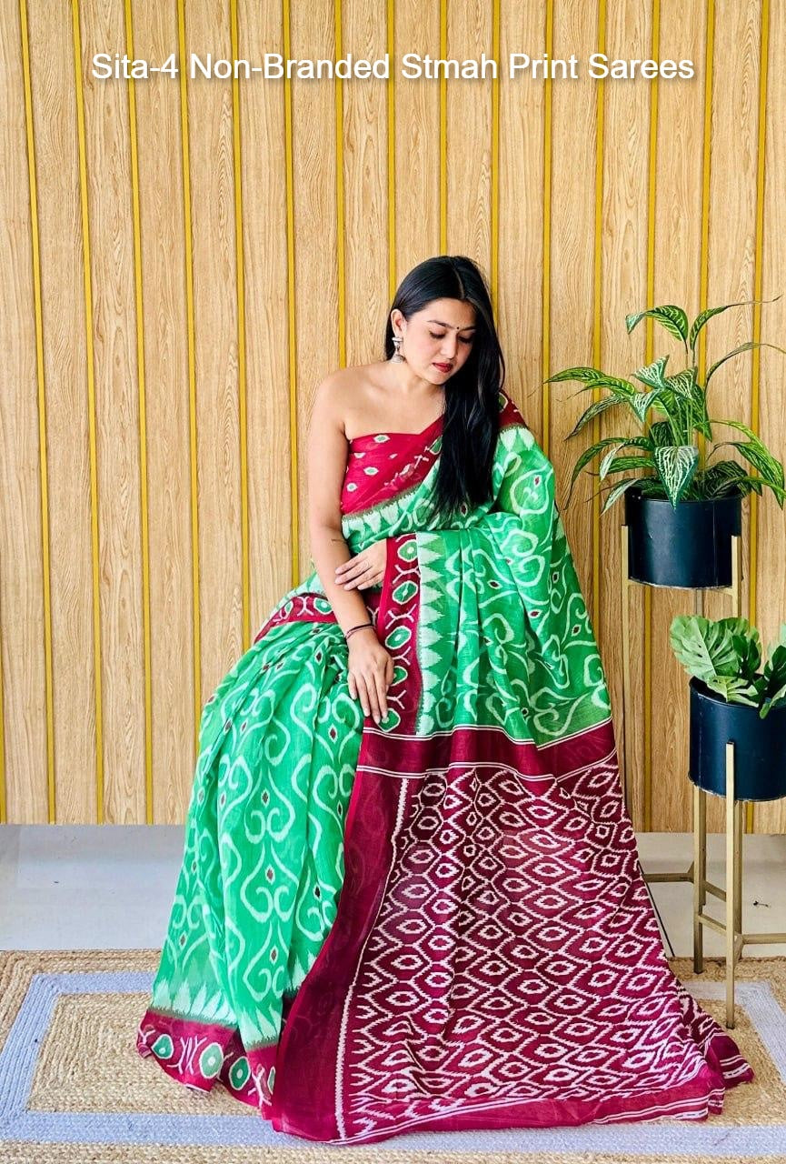 Sita-4 Non-Branded Stmah Print Sarees