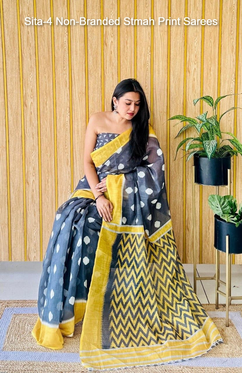 Sita-4 Non-Branded Stmah Print Sarees
