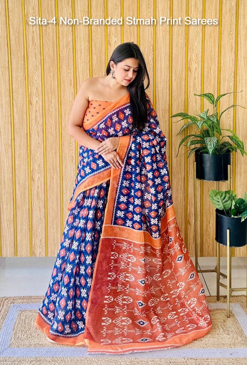 Sita-4 Non-Branded Stmah Print Sarees
