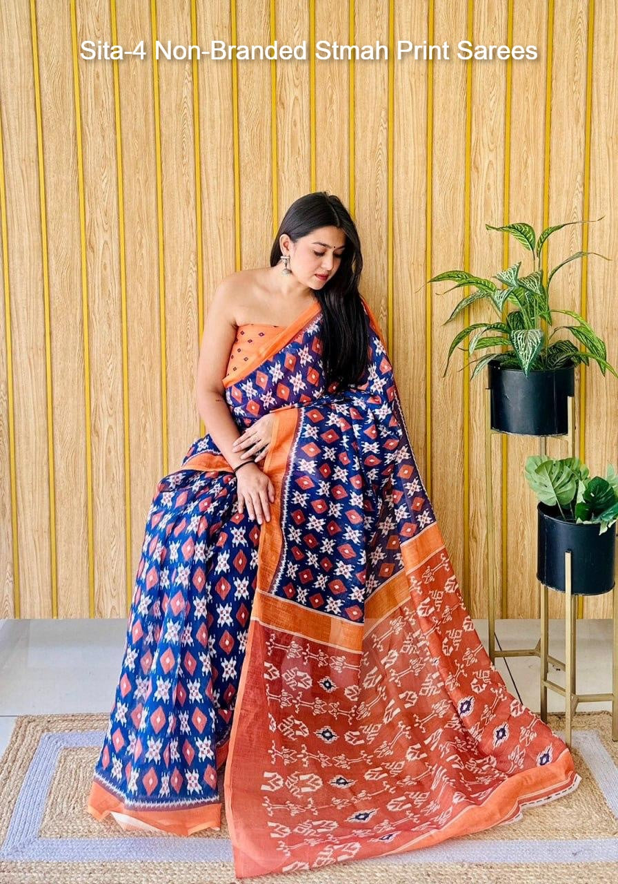Sita-4 Non-Branded Stmah Print Sarees
