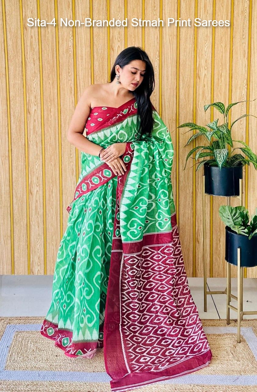 Sita-4 Non-Branded Stmah Print Sarees
