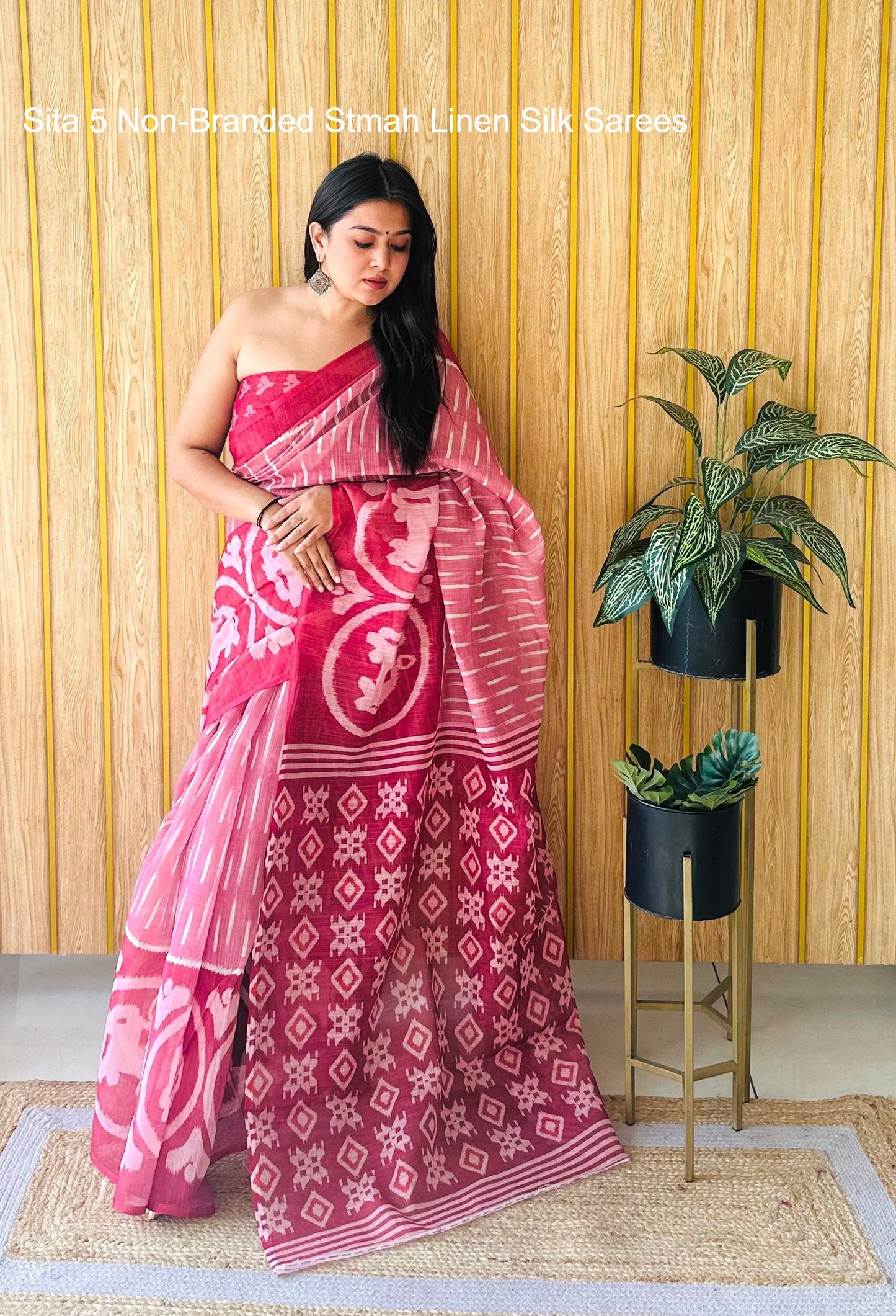 Sita 5 Non-Branded Stmah Linen Silk Sarees