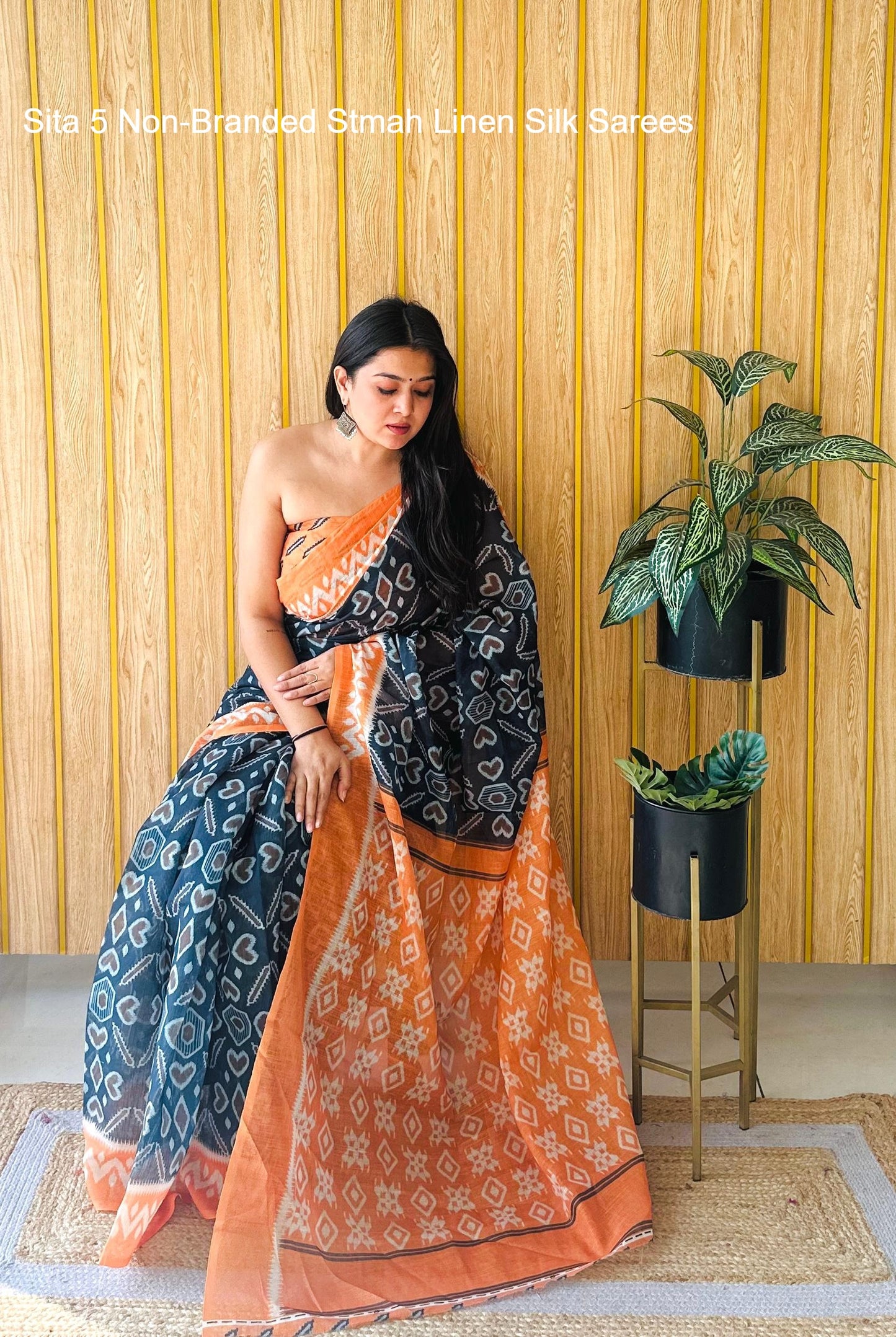 Sita 5 Non-Branded Stmah Linen Silk Sarees