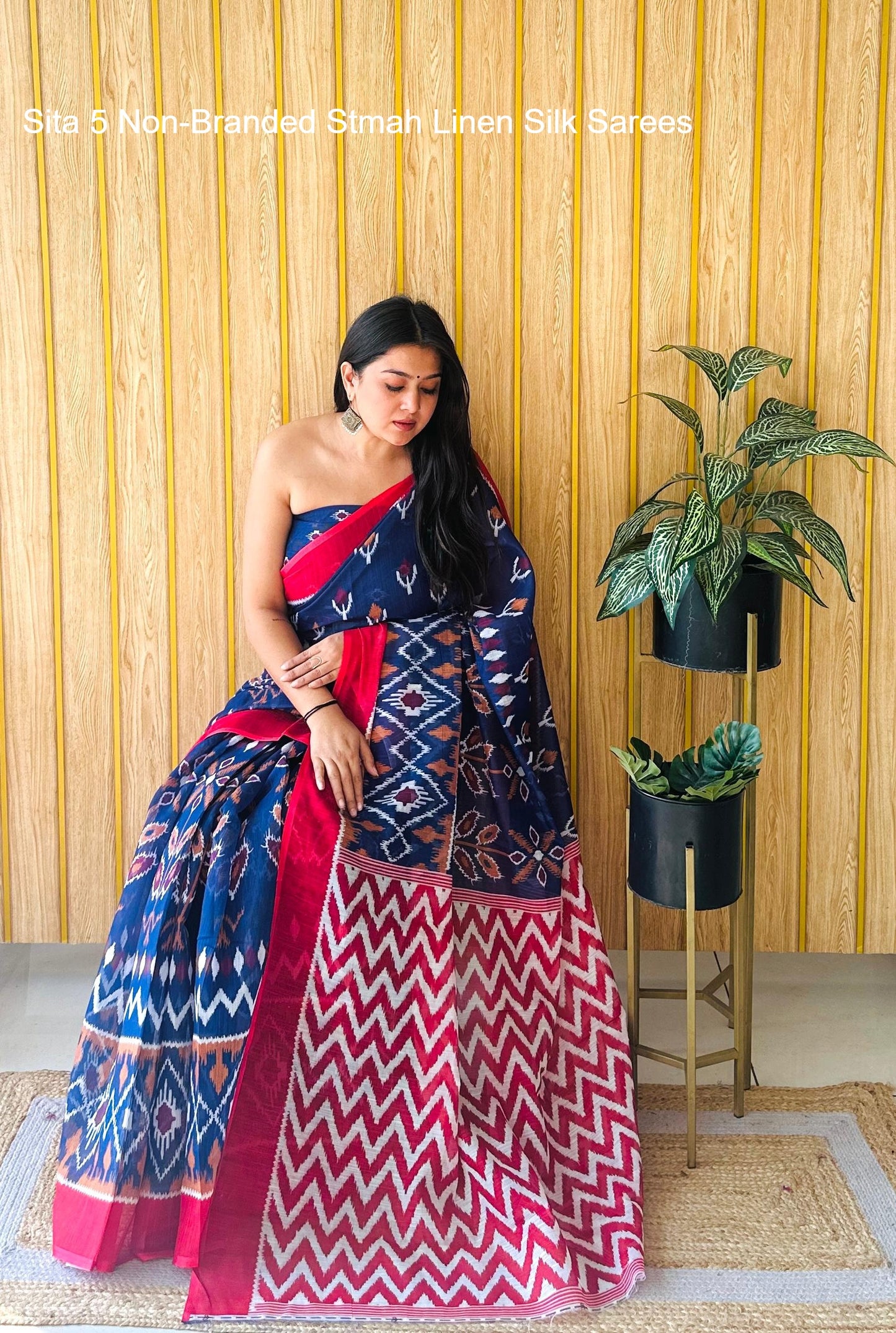 Sita 5 Non-Branded Stmah Linen Silk Sarees