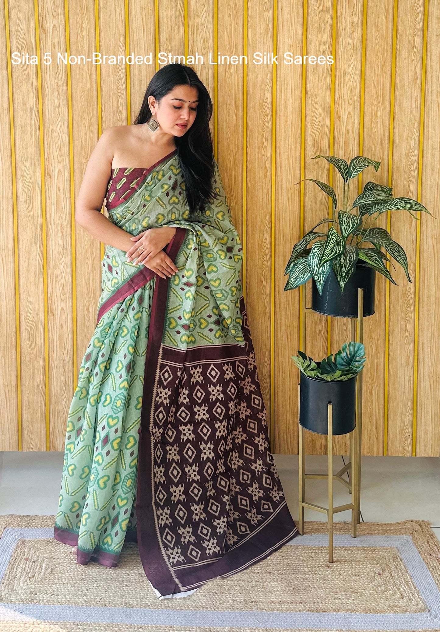 Sita 5 Non-Branded Stmah Linen Silk Sarees