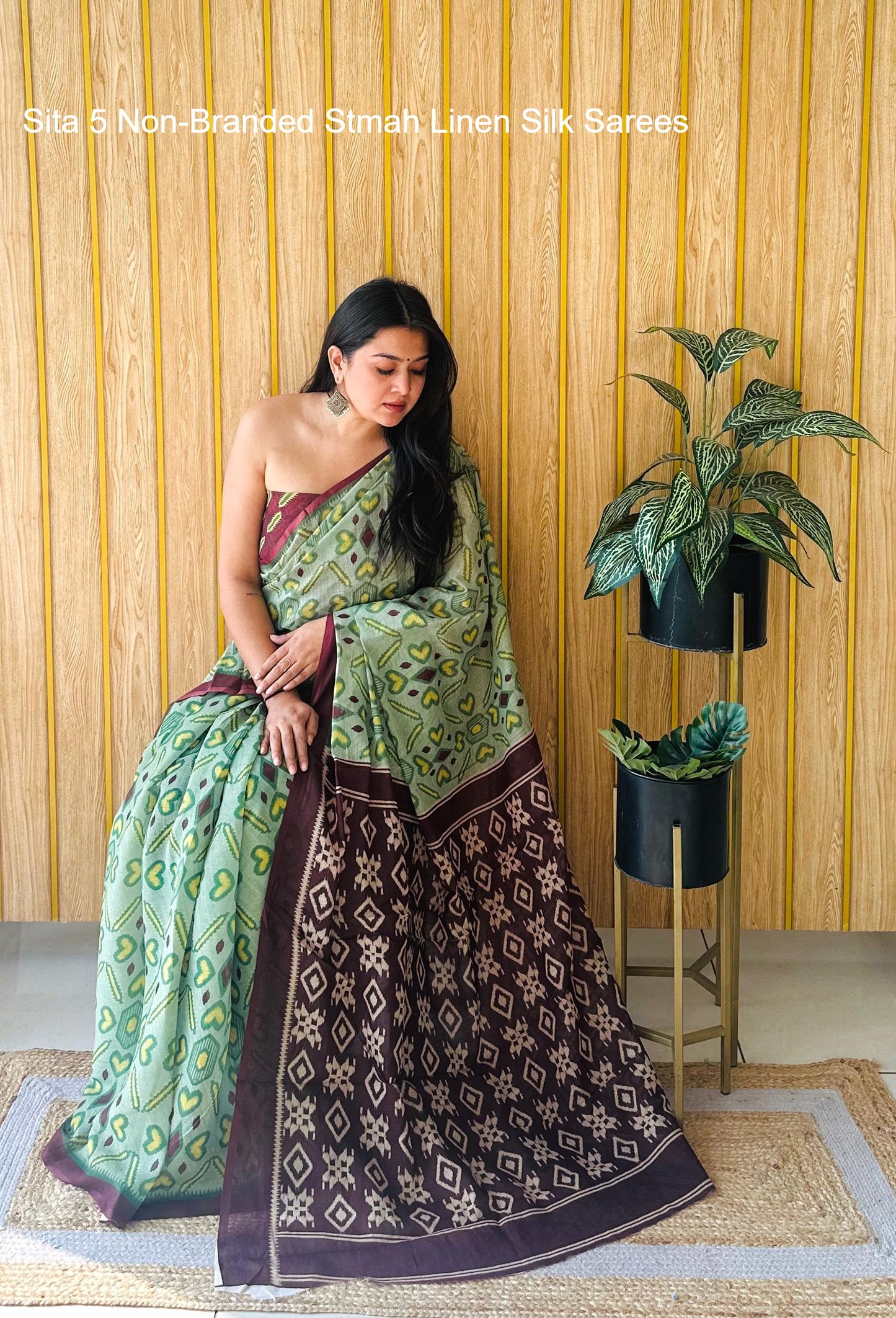 Sita 5 Non-Branded Stmah Linen Silk Sarees