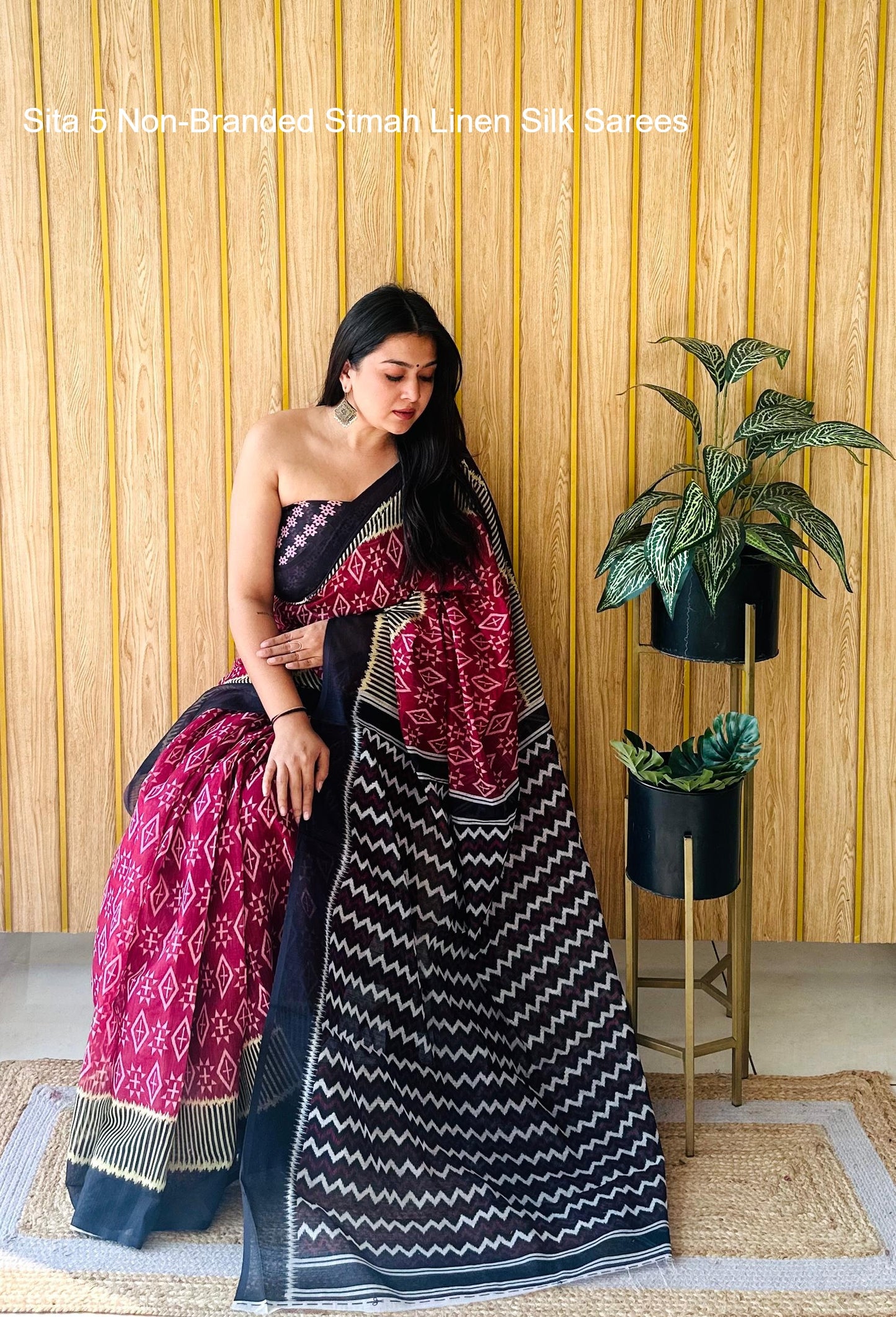 Sita 5 Non-Branded Stmah Linen Silk Sarees