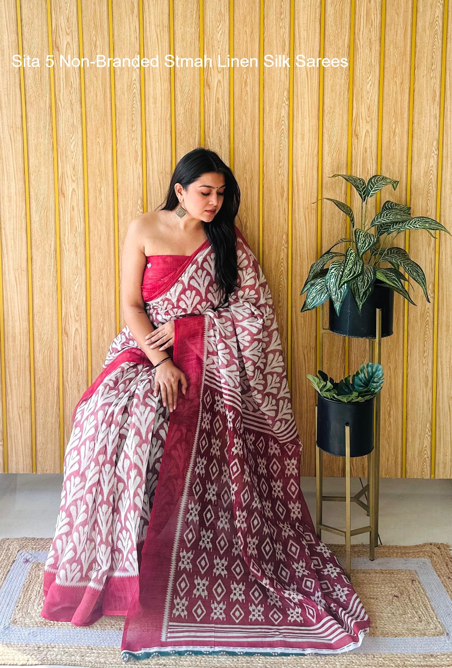 Sita 5 Non-Branded Stmah Linen Silk Sarees