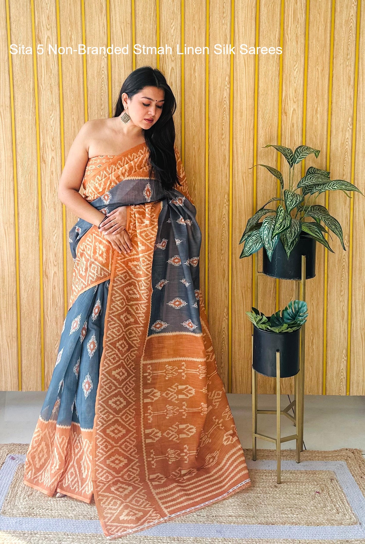 Sita 5 Non-Branded Stmah Linen Silk Sarees