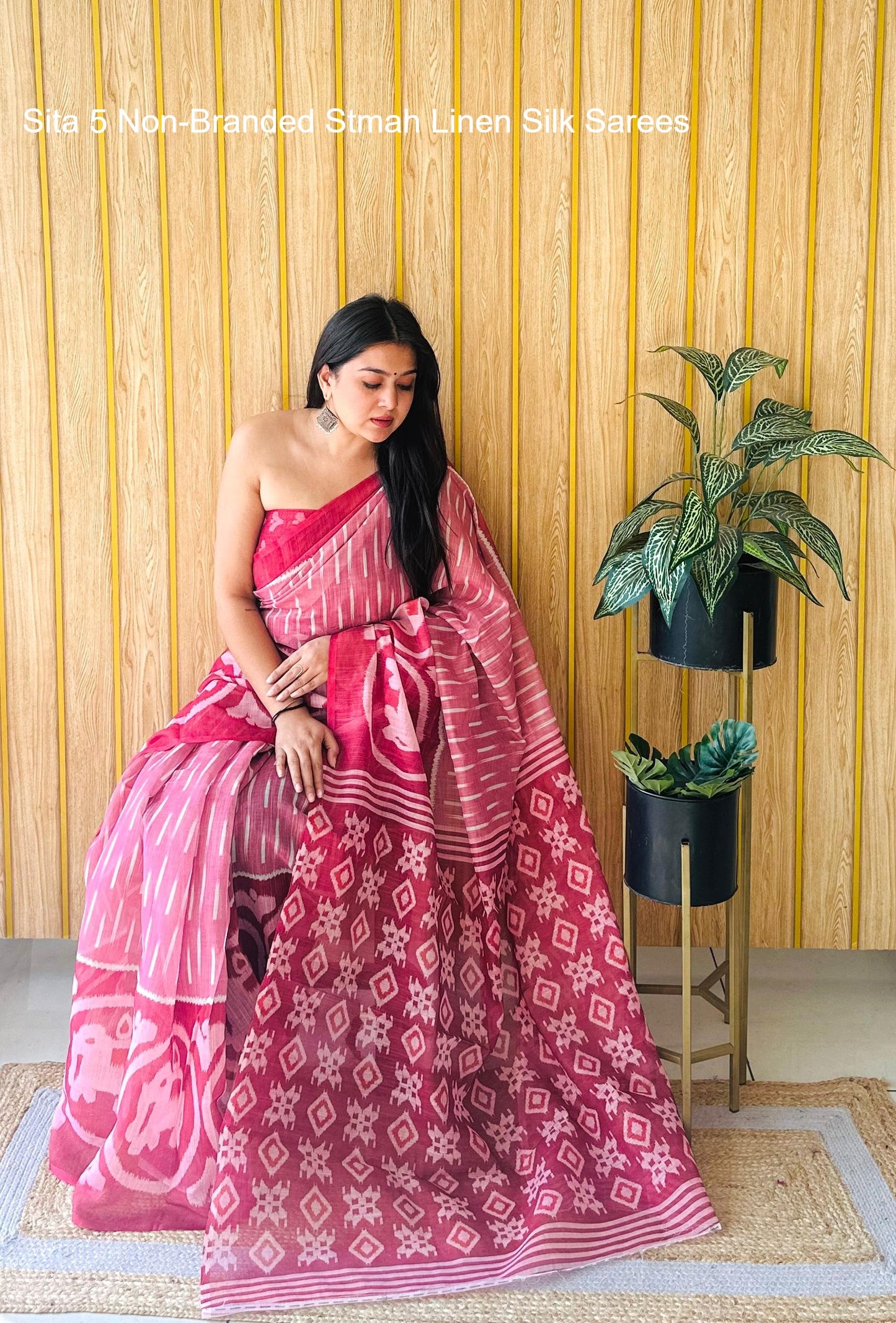 Sita 5 Non-Branded Stmah Linen Silk Sarees