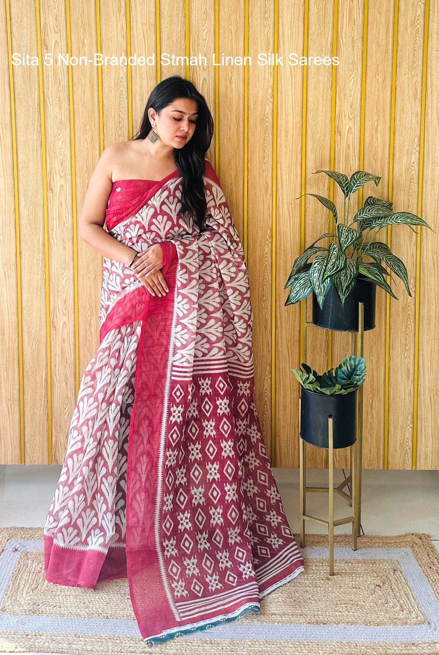 Sita 5 Non-Branded Stmah Linen Silk Sarees