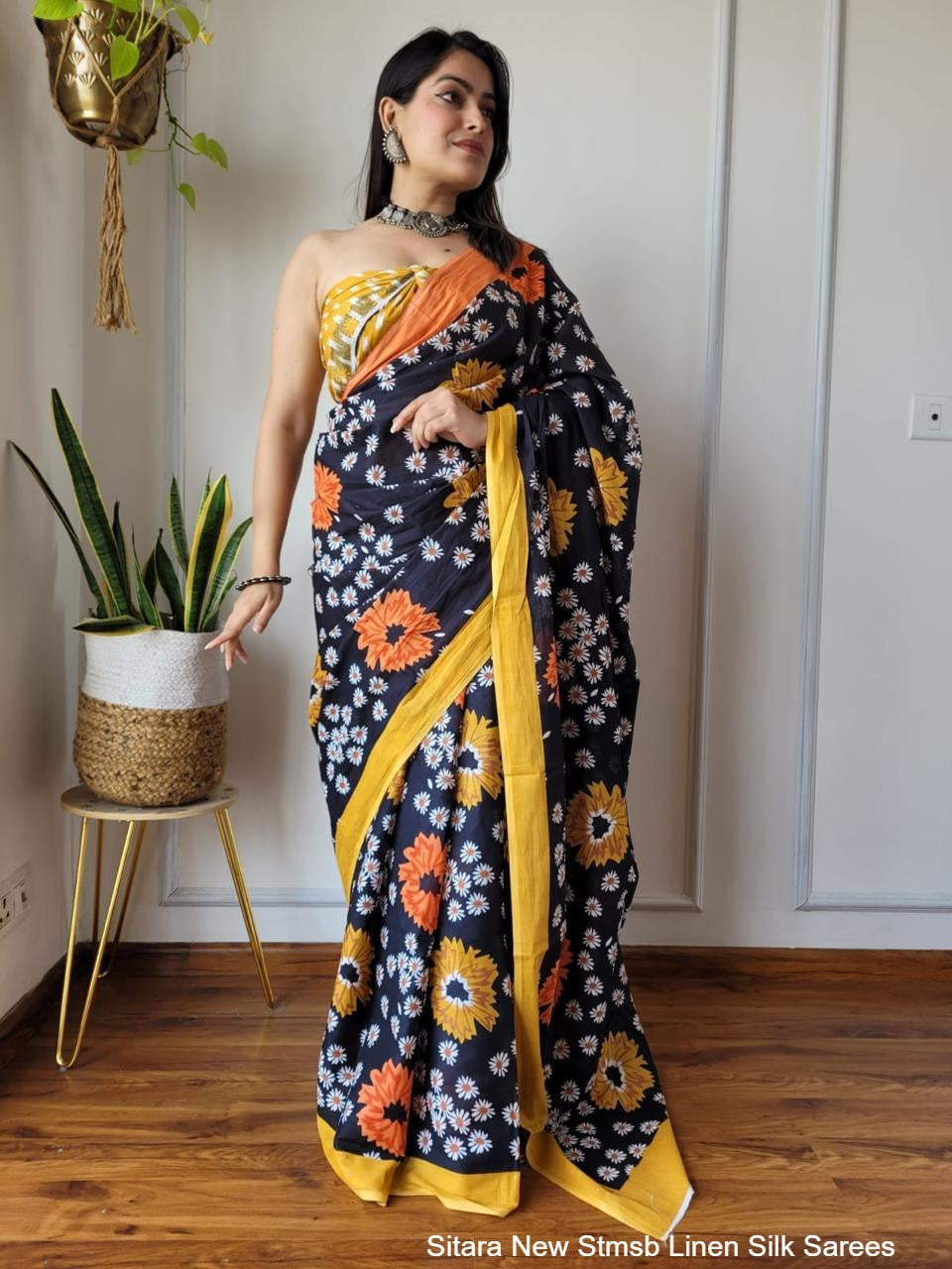 Sitara New Stmsb Linen Silk Sarees