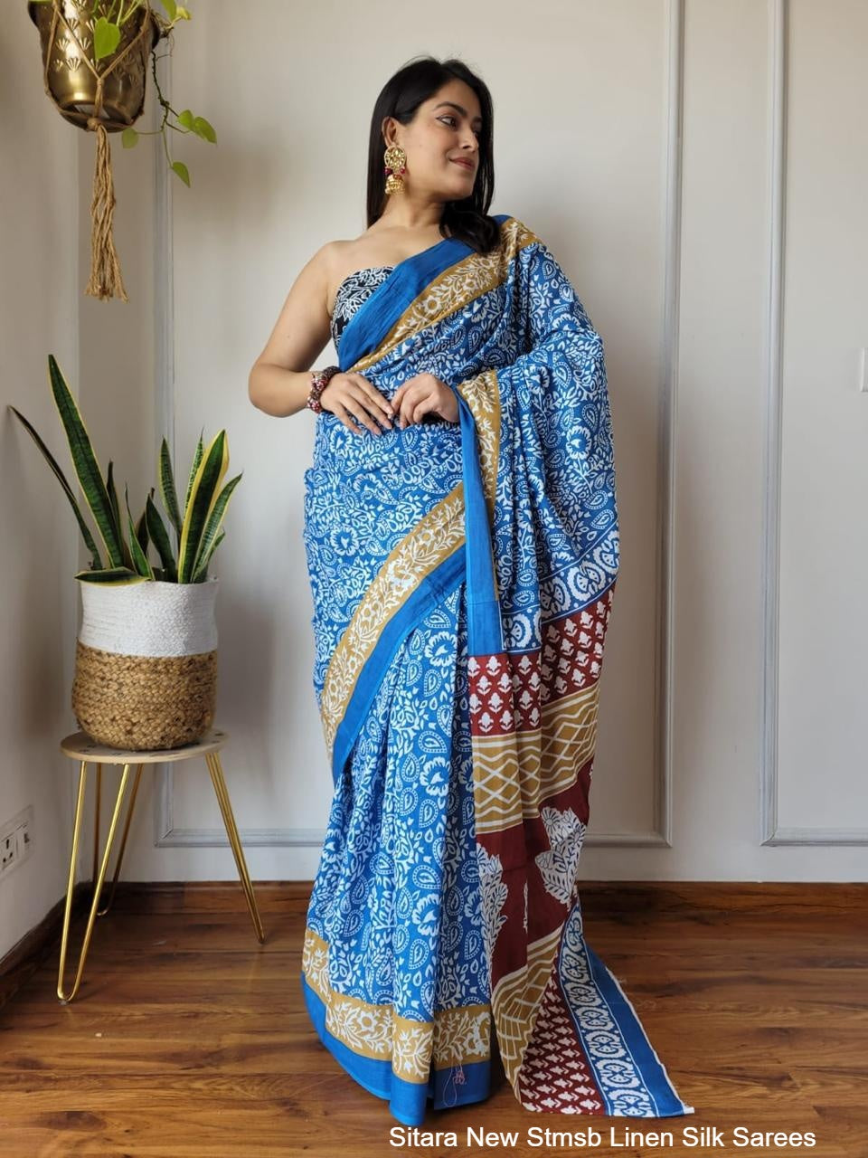 Sitara New Stmsb Linen Silk Sarees