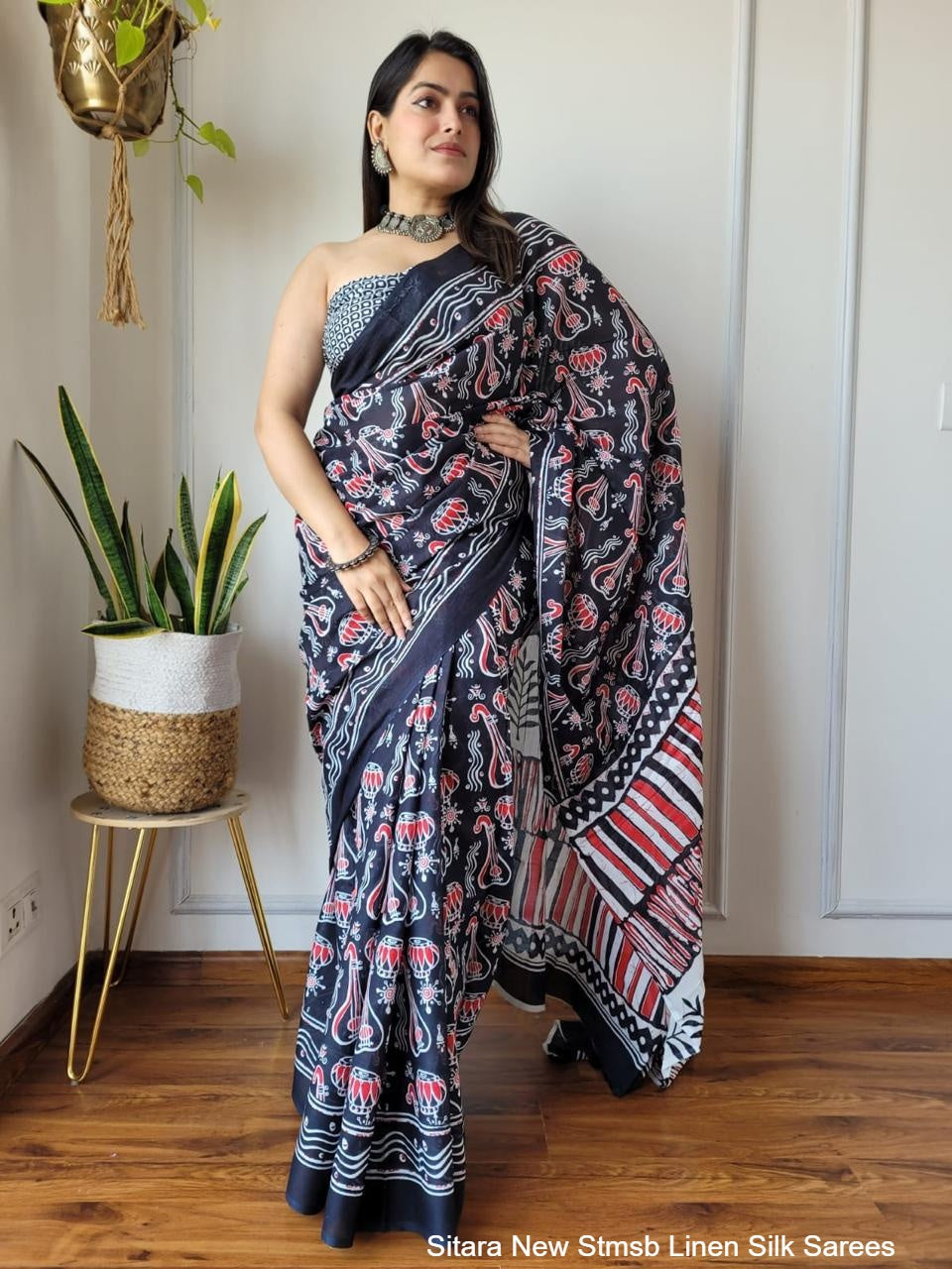 Sitara New Stmsb Linen Silk Sarees