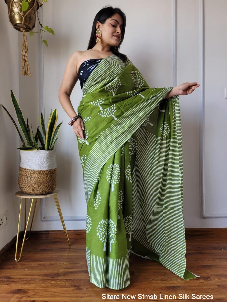 Sitara New Stmsb Linen Silk Sarees